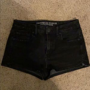 American Eagle black denim shorts size 2